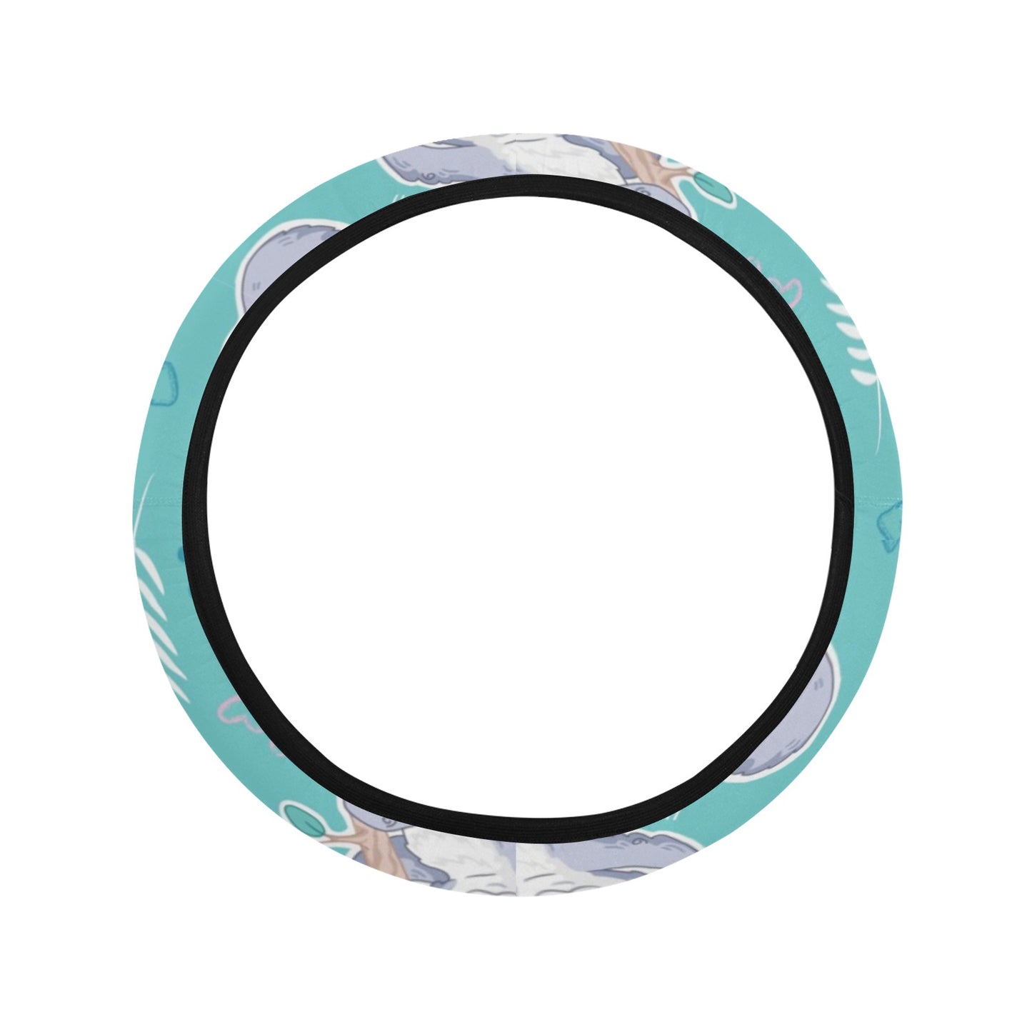 Sloth Print Design LKS309 Steering Wheel Cover with Elastic Edge