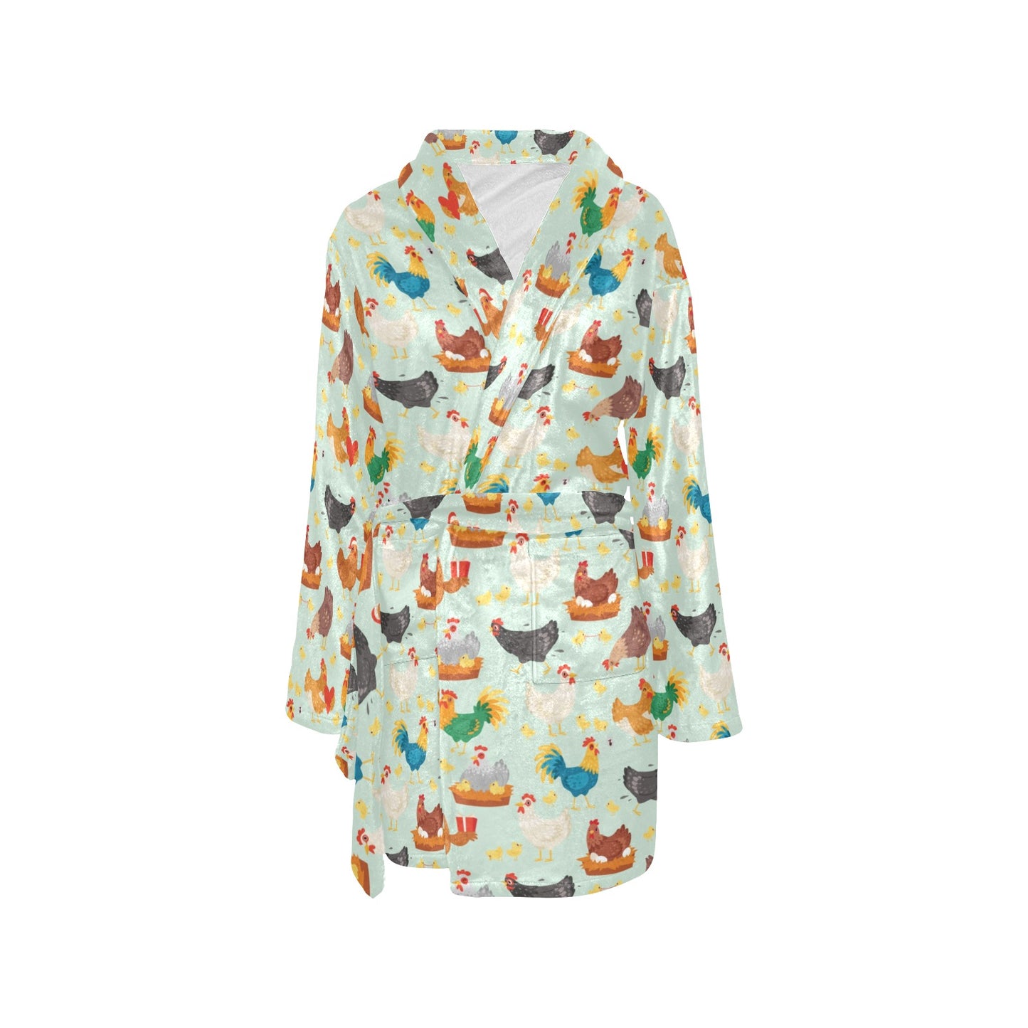 Chicken Pattern Print Design 07 Women's Fleece Robe
