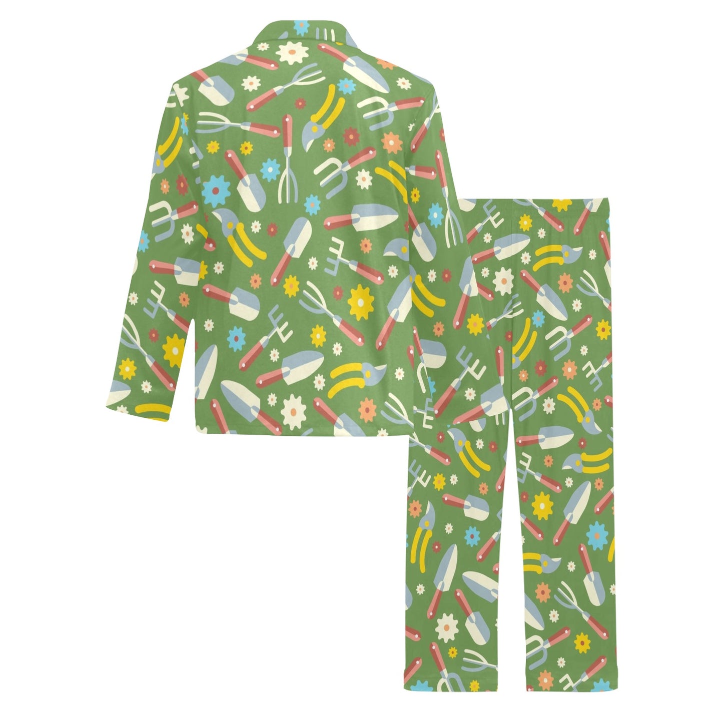 Gardening Pattern Print Design G06 Men's Long Pajama Set