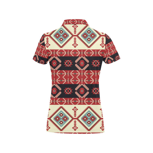 Navajo Pattern Print Design A05 Women's Polo Shirt