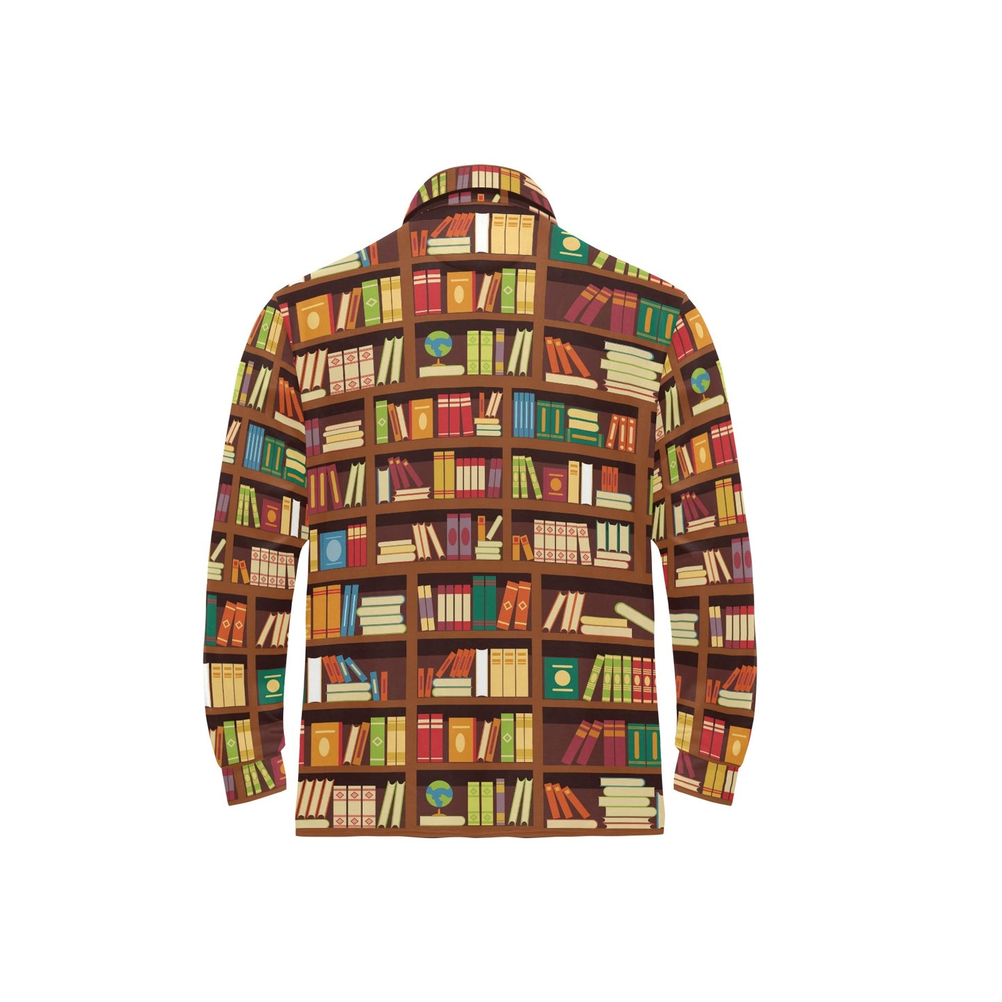 Book Pattern Print Design 06 Long Sleeve Polo Shirt For Men's