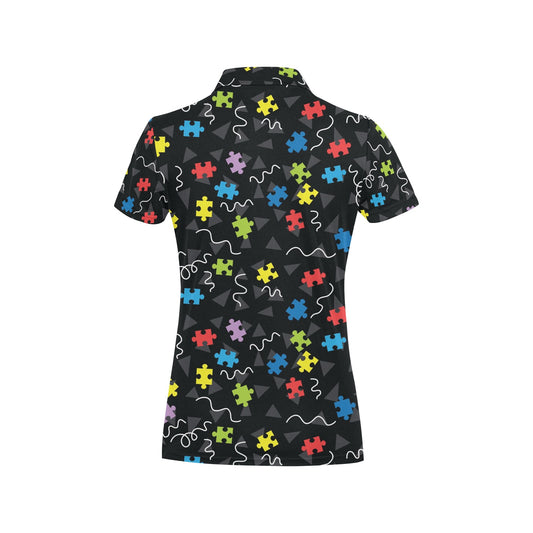 Autism Awareness Pattern Print Design 01 Women's Polo Shirt