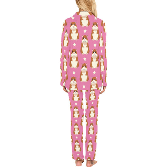 Hamster Cute Pattern Print Design 02 Women's Long Pajama Set