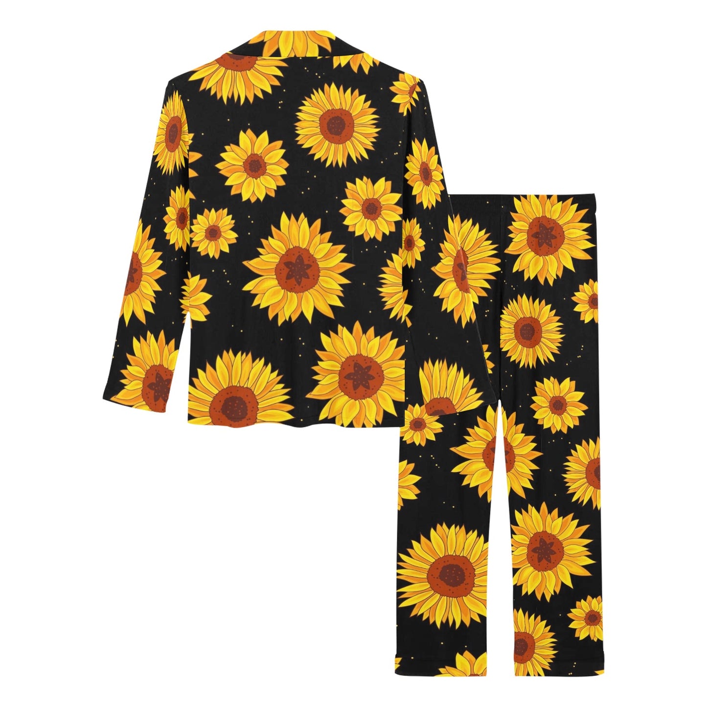 Sunflower Pattern Print Design SF09 Women's Long Pajama Set