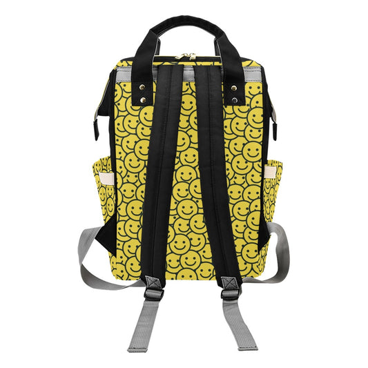 Smiley Face Emoji Print Design LKS302 Diaper Bag Backpack