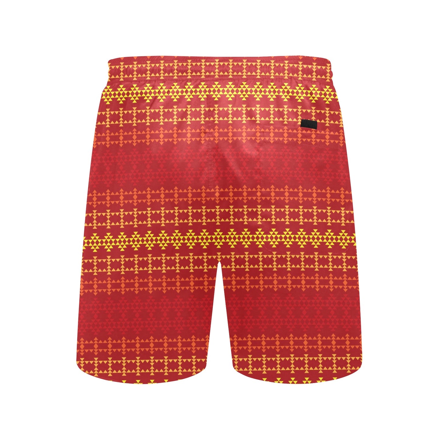 Southwest Red Gold Design Themed Print Men's Swim Trunks Beach Shorts