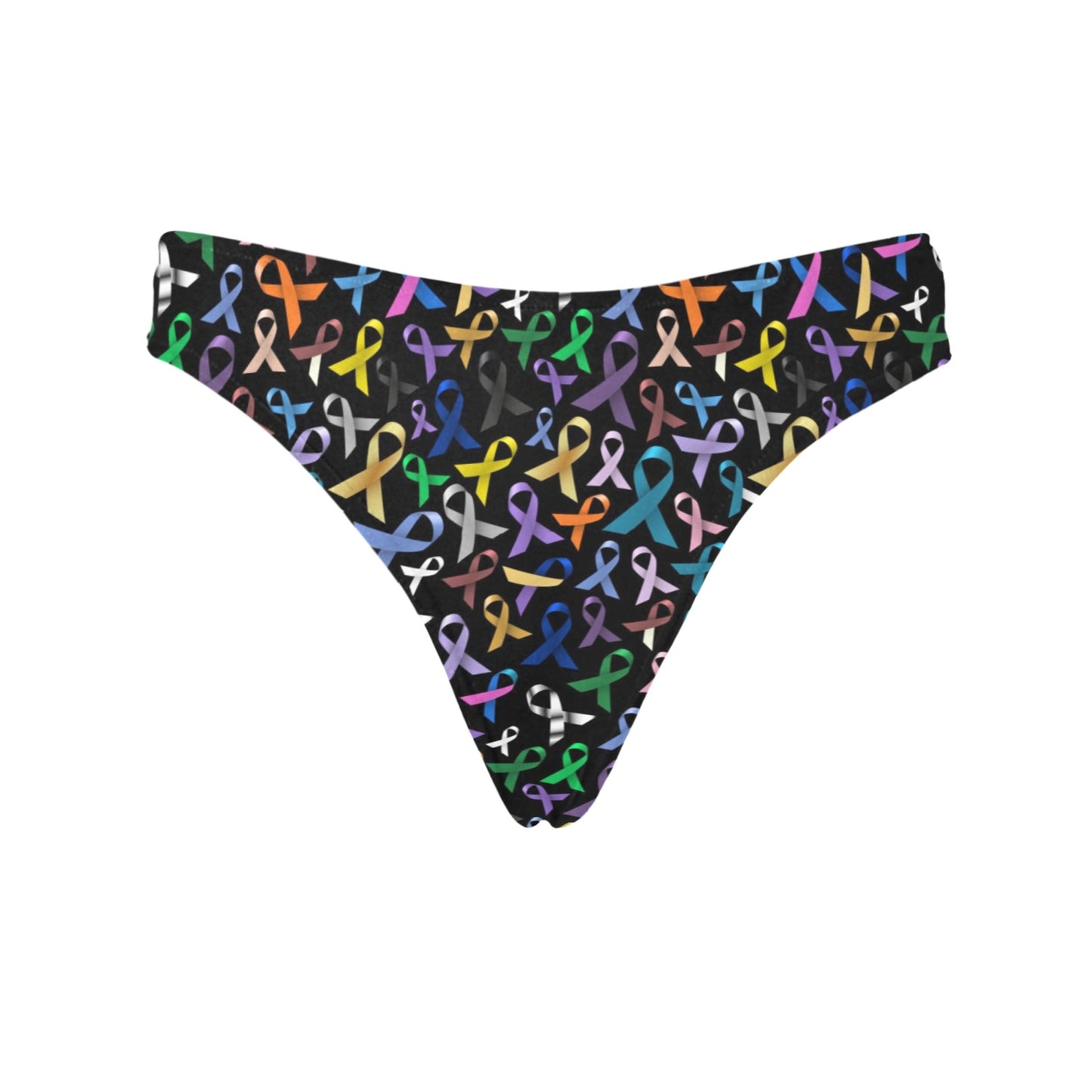 Breast Cancer Awareness Colorful Print Women's Thongs