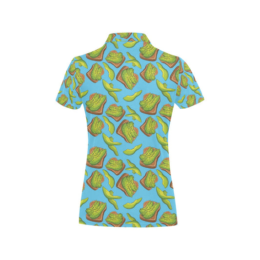 Sandwich Avocado Print Design LKS306 Women's Polo Shirt
