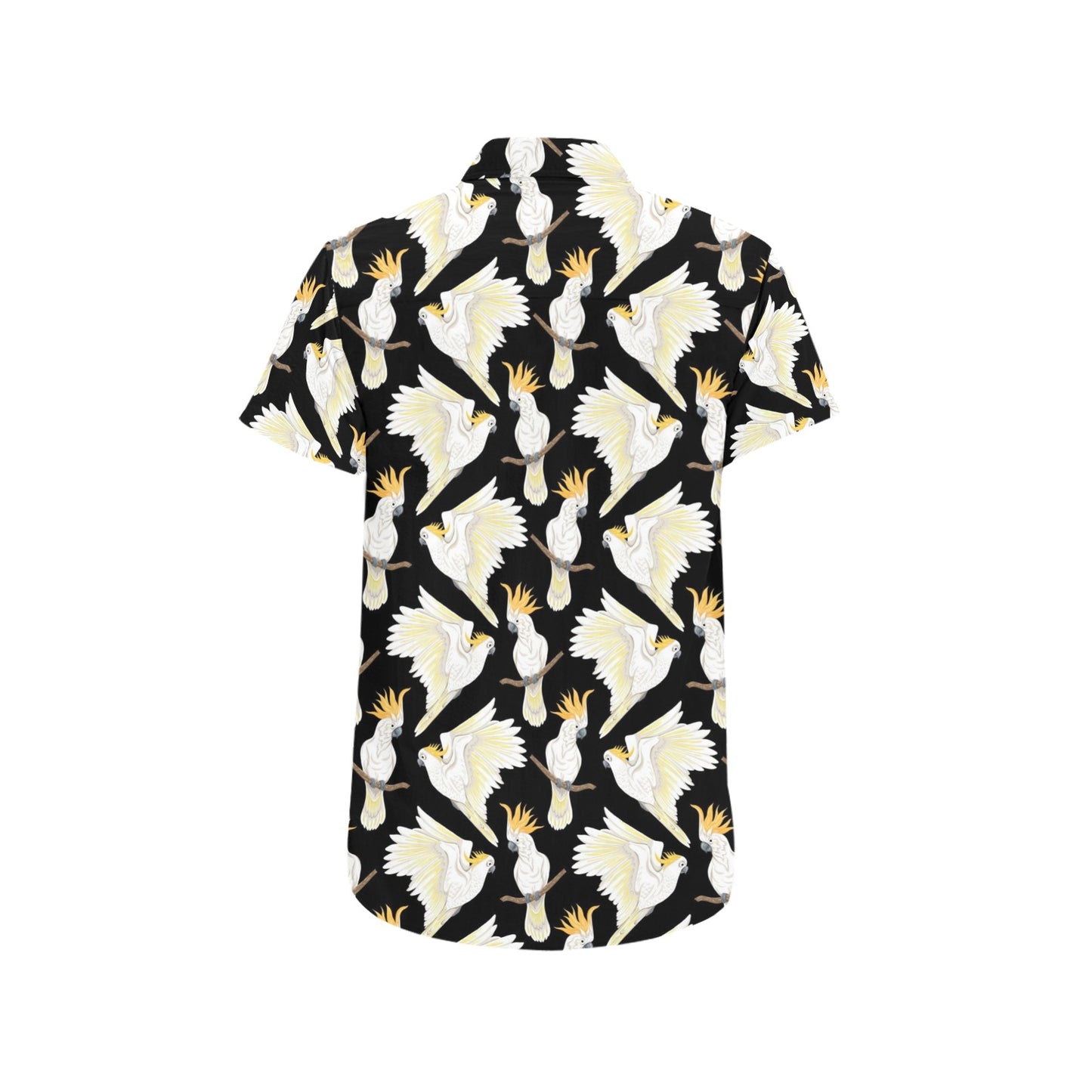 Cockatoo Print Design LKS402 Men Short Sleeve Button Up Shirt