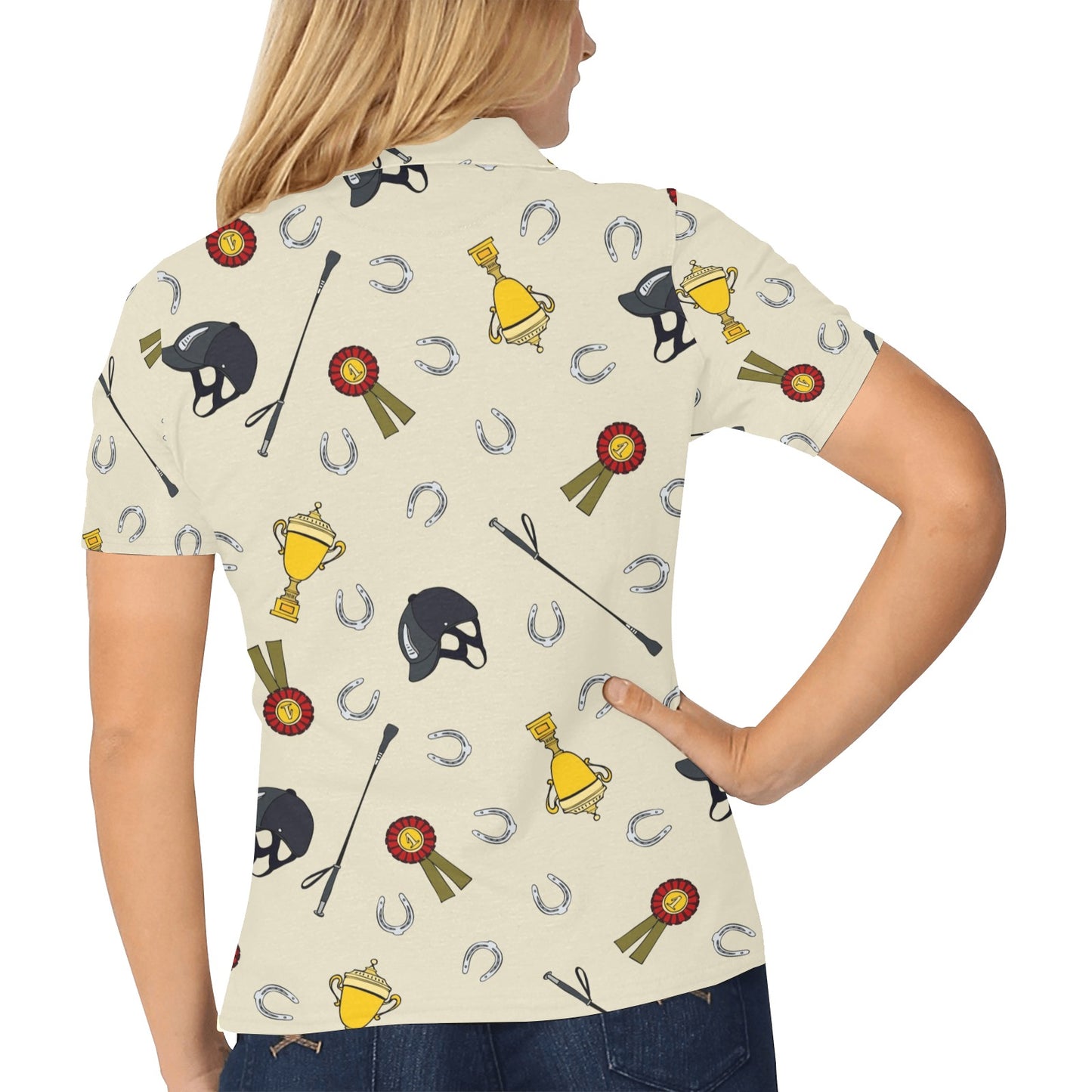 Equestrian Horseshoe Equipment Women's Polo Shirt
