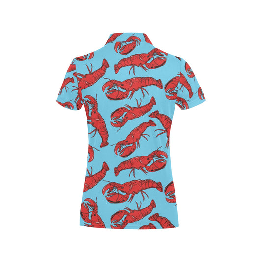 Lobster Pattern Print Design 03 Women's Polo Shirt