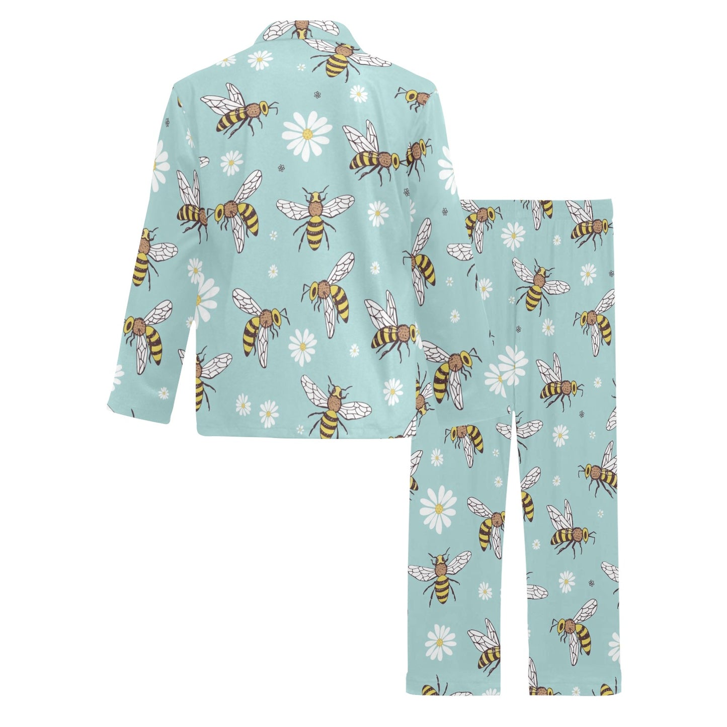 Bee Pattern Print Design BEE010 Men's Long Pajama Set