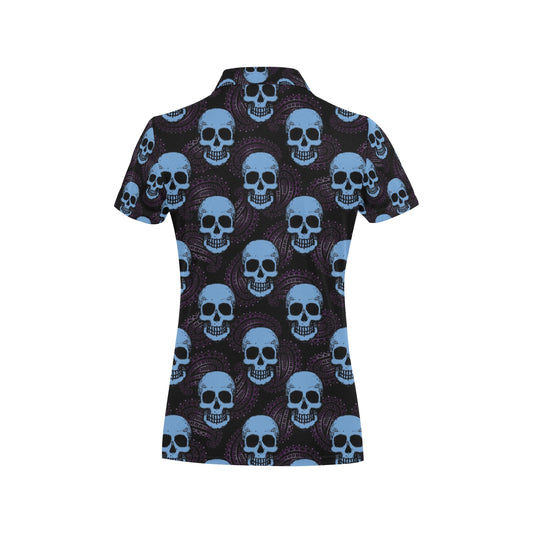 Skull Print Design LKS3012 Women's Polo Shirt