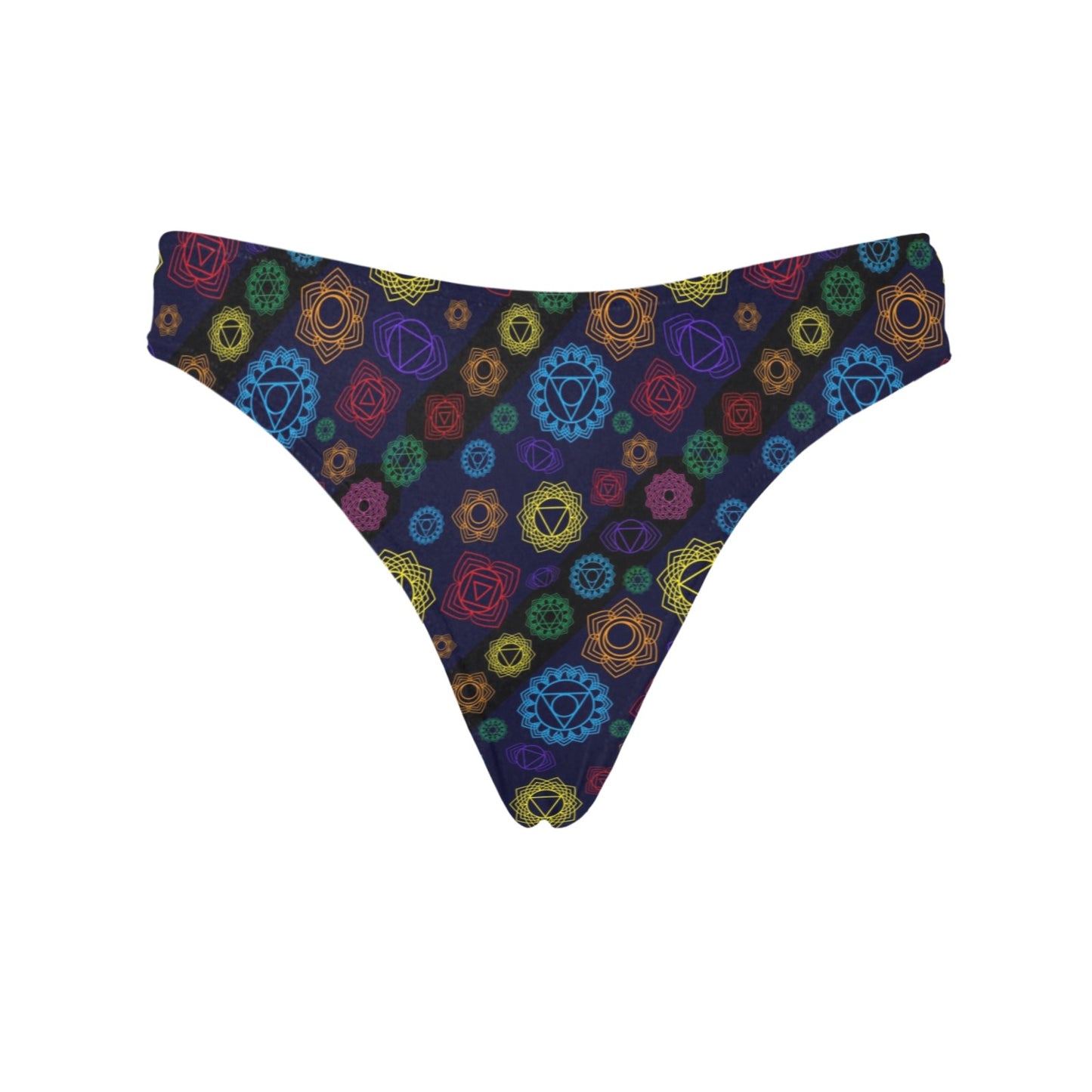 Chakra Colorful Print Pattern Women's Thongs