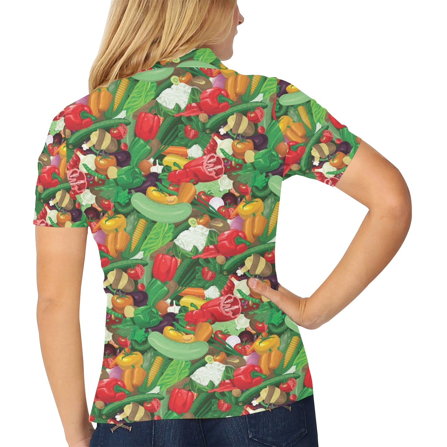 Salad Mix Vegetableprint Design LKS301 Women's Polo Shirt
