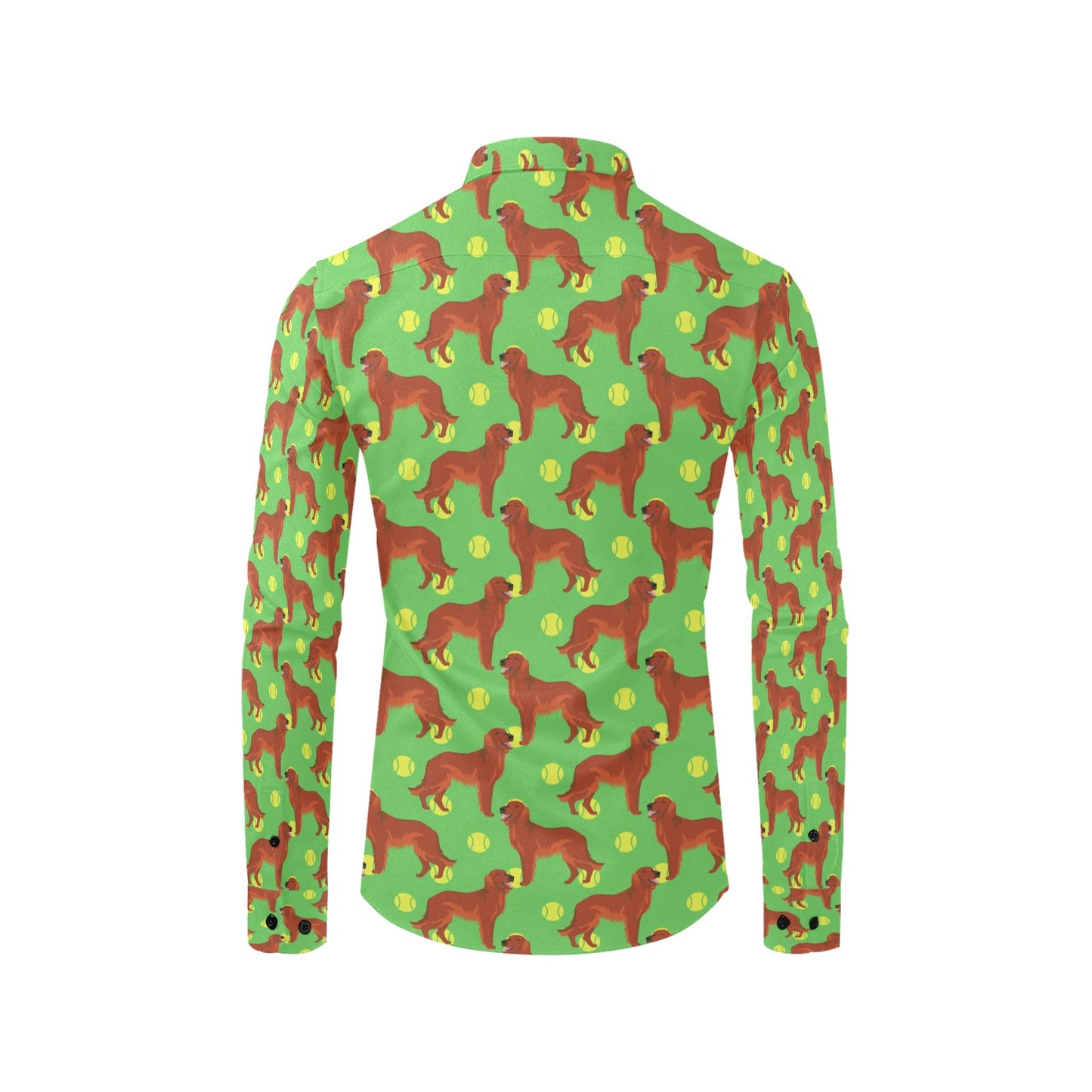 Setters Irish Print Design LKS302 Men's Long Sleeve Dress Shirt