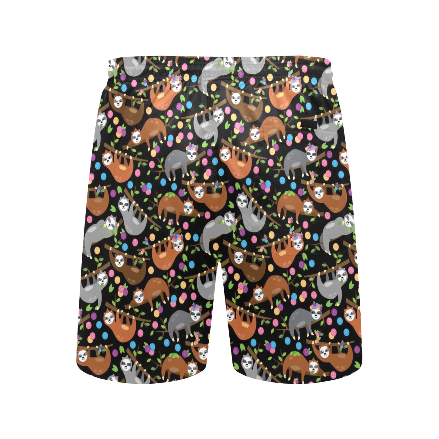 Sloth Print Design LKS306 Men's Swim Trunks Beach Shorts