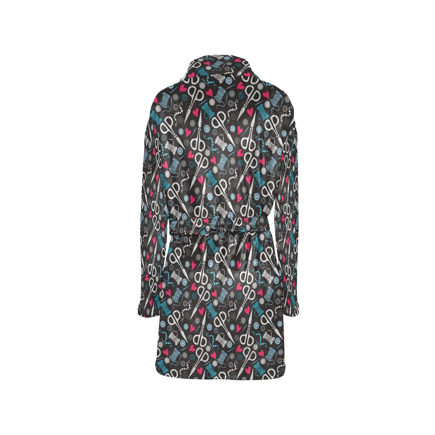 Sewing Equipment Print Design LKS305 Women's Fleece Robe