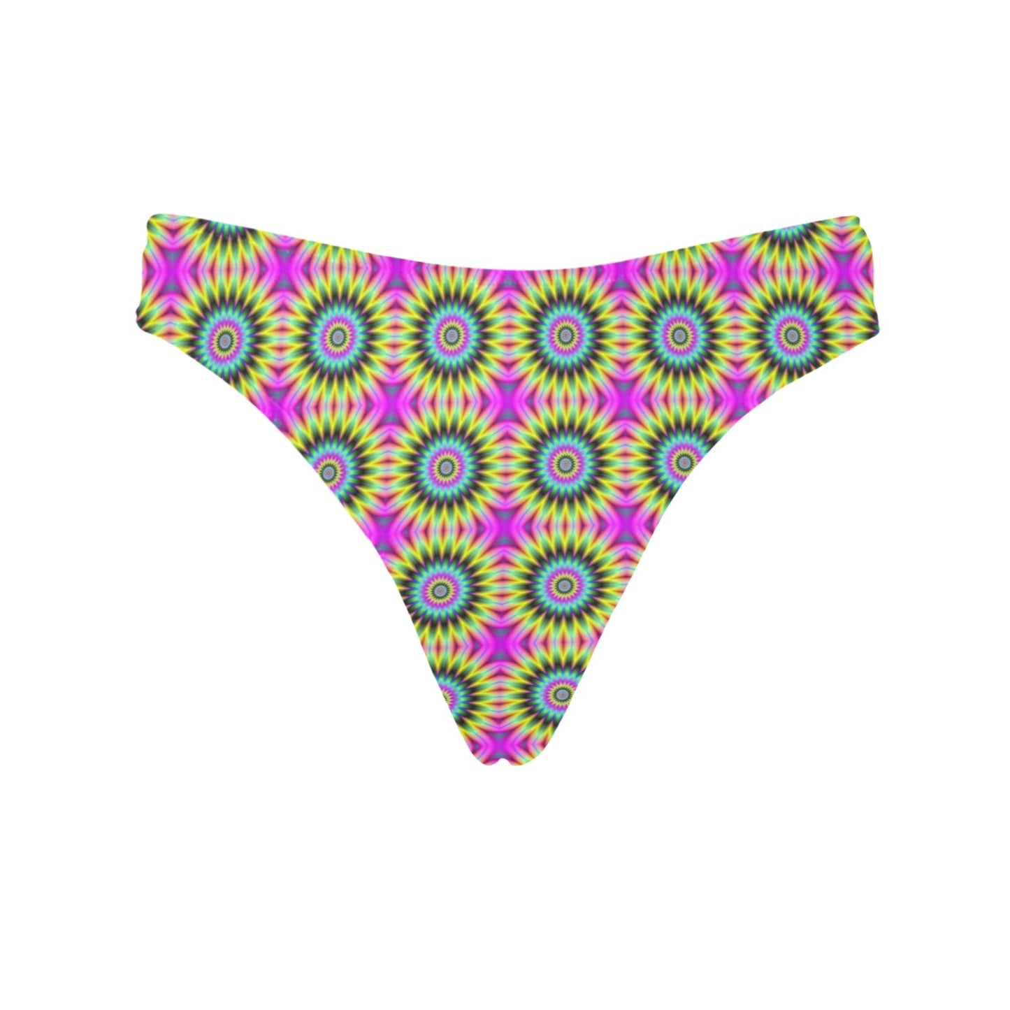 Optical illusion Flower Rainbow Style Women's Thongs