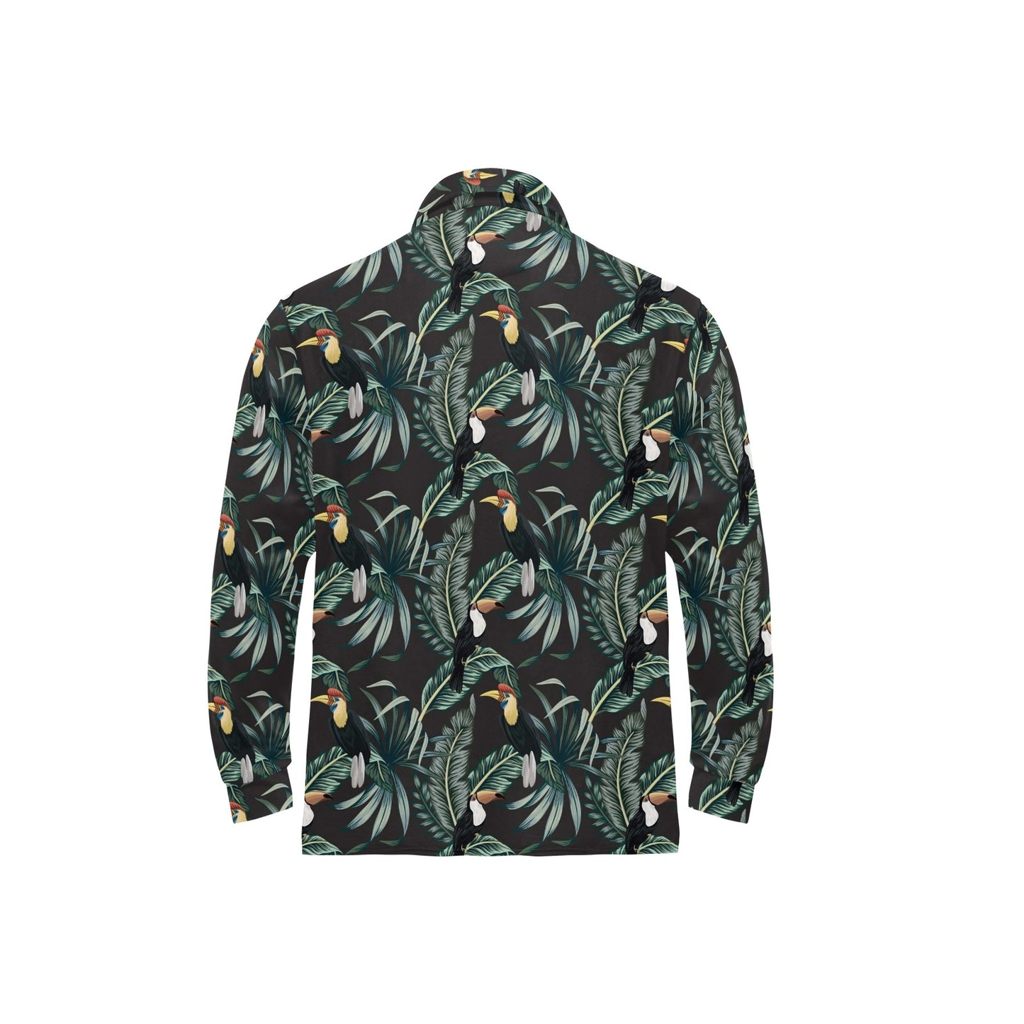 Rainforest Pattern Print Design RF06 Long Sleeve Polo Shirt For Men's
