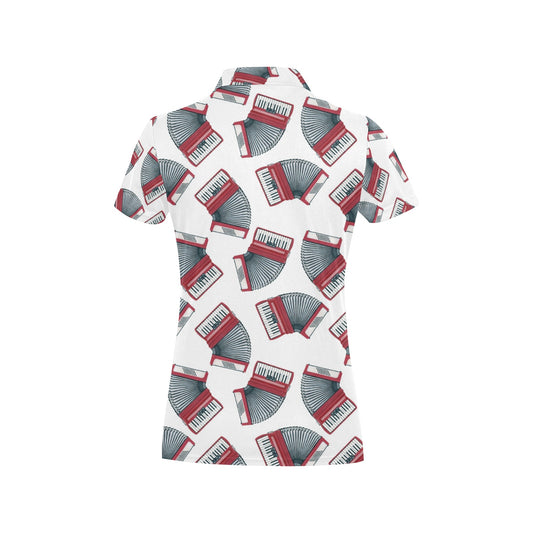 Accordion Pattern Print Design 03 Women's Polo Shirt