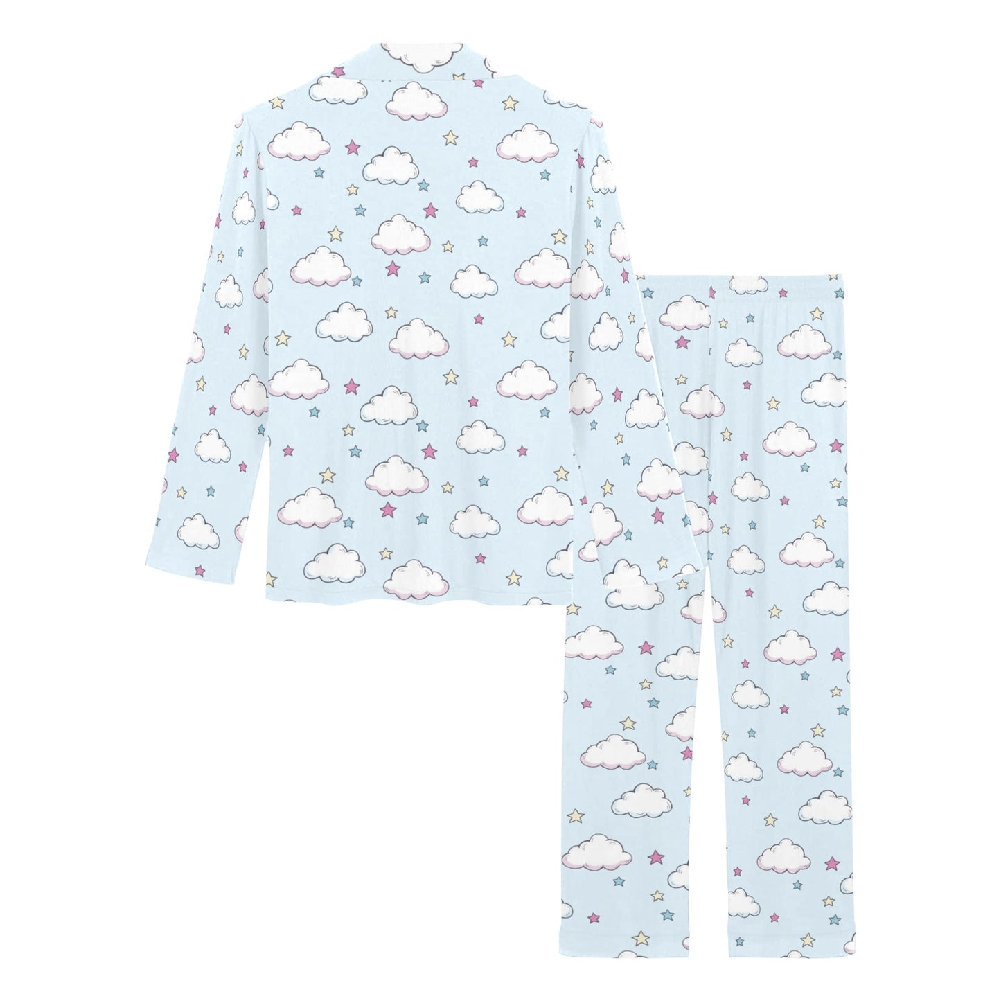 Cloud Pattern Print Design 01 Women's Long Pajama Set