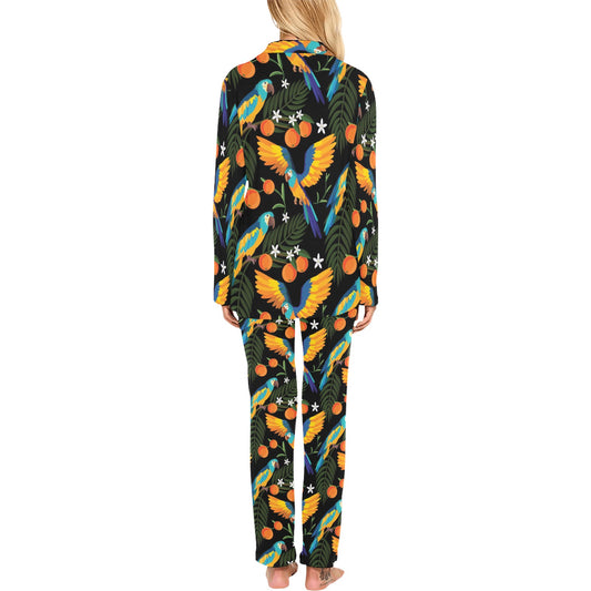Macaw Pattern Print Design 03 Women's Long Pajama Set