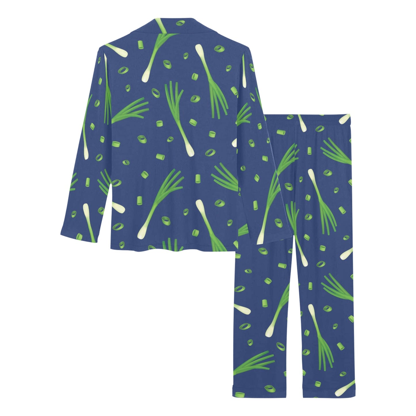Leek Pattern Print Design 02 Women's Long Pajama Set