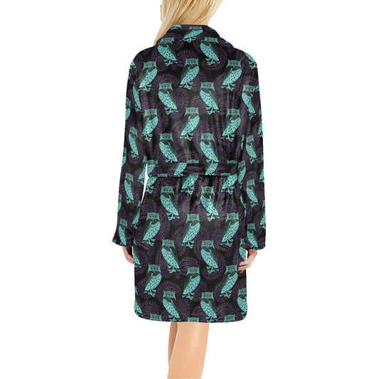 Tribal Pattern Print Design LKS3010 Women's Fleece Robe