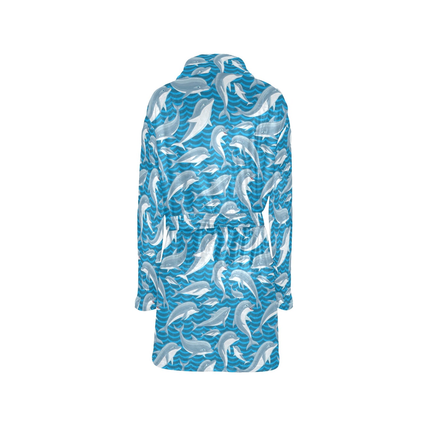 Dolphin Cute Print Pattern Women's Fleece Robe