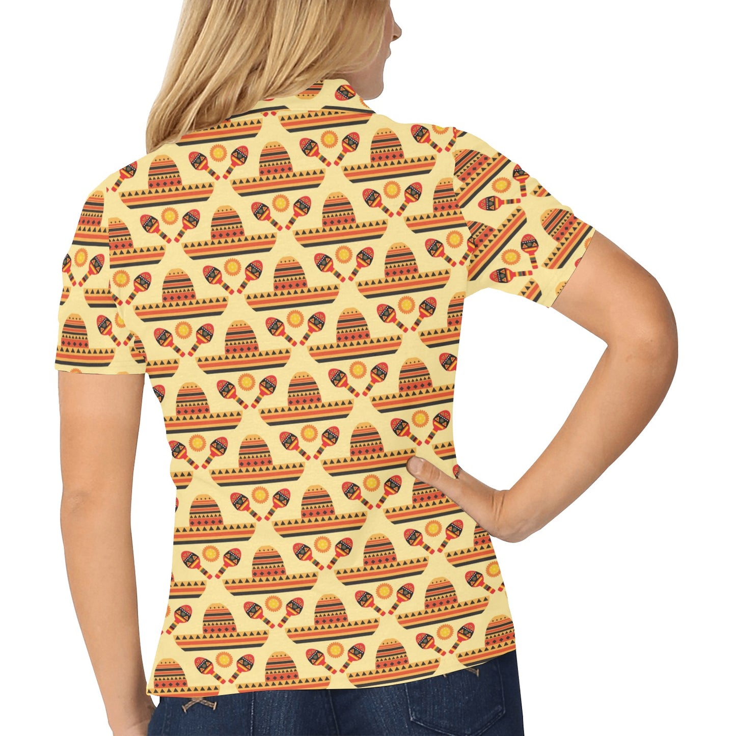 Maracas Print Design LKS403 Women's Polo Shirt