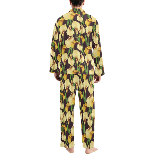 Lily Pattern Print Design LY013 Men's Long Pajama Set