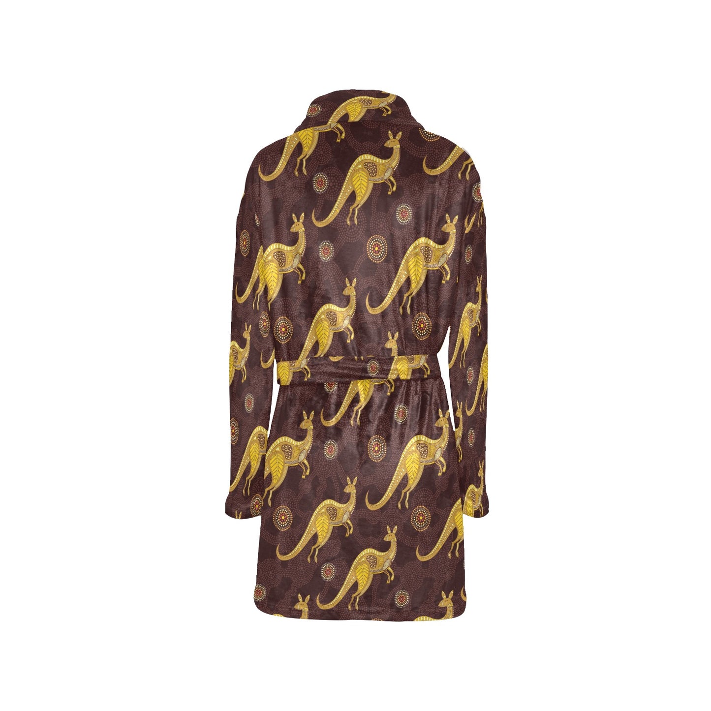 Kangaroos Aboriginal Pattern Print Design 08 Women's Fleece Robe