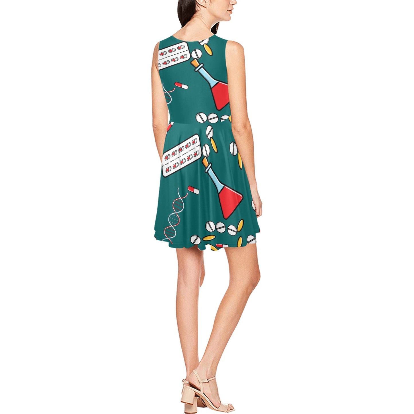 Nurse Pattern Print Design A05 Sleeveless Dress