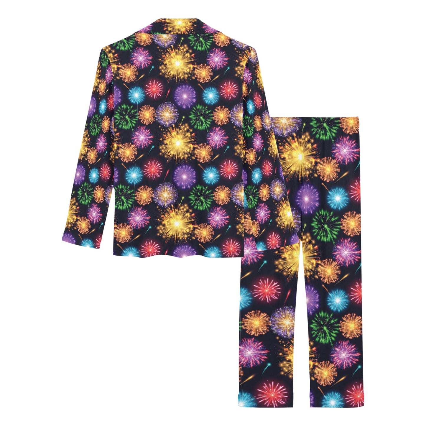 Firework Print Design LKS305 Women's Long Pajama Set