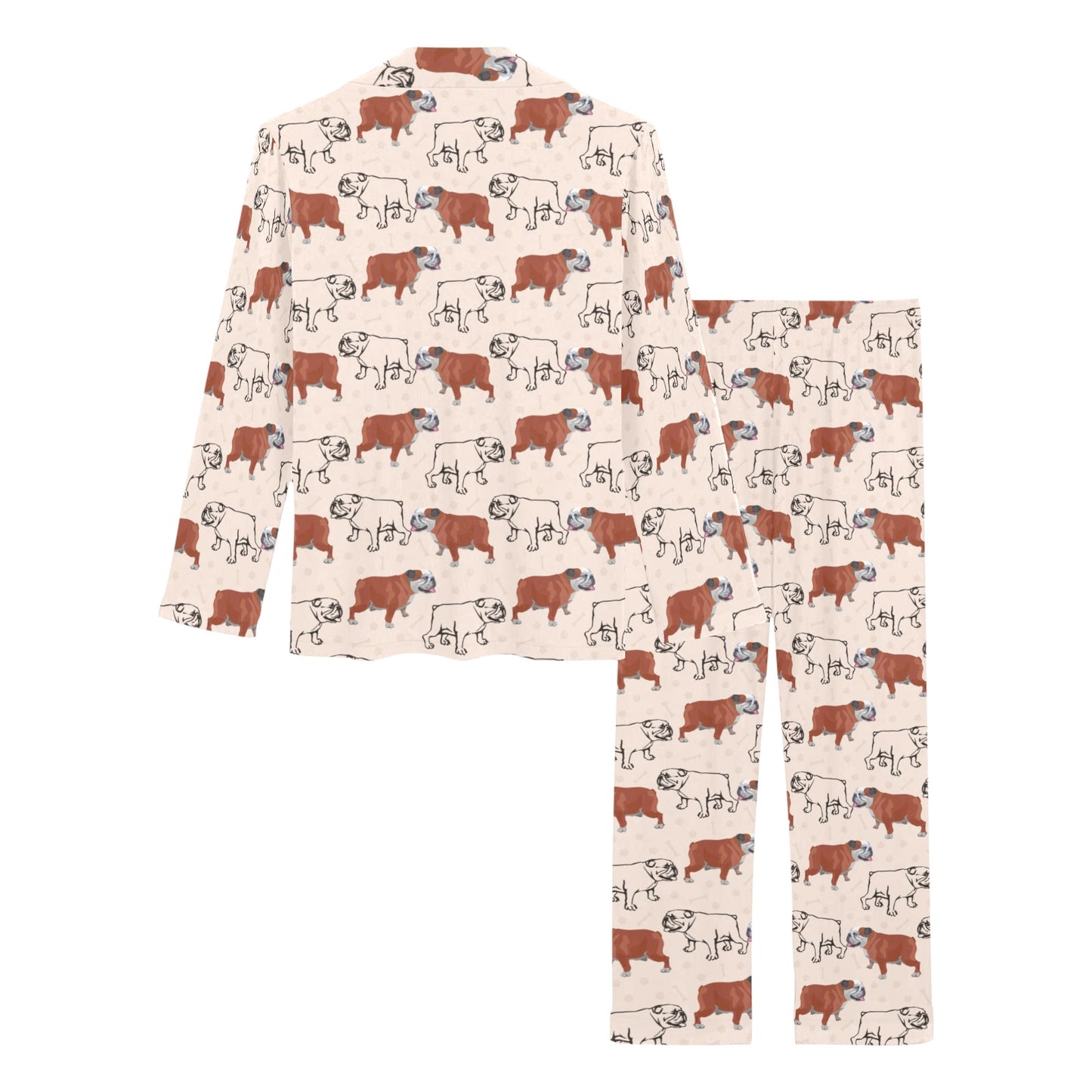 Bulldogs Pattern Print Design 04 Women's Long Pajama Set