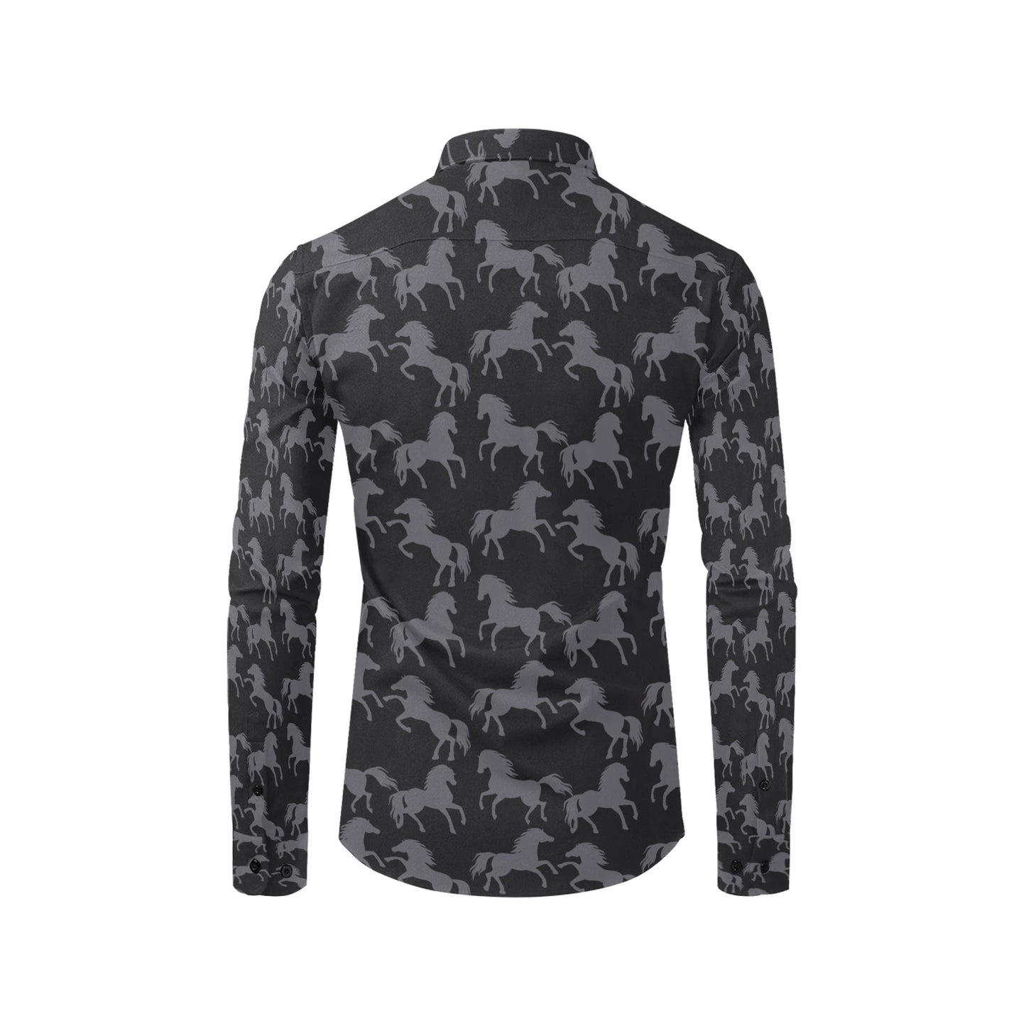 Horse Print Design LKS305 Men's Long Sleeve Dress Shirt