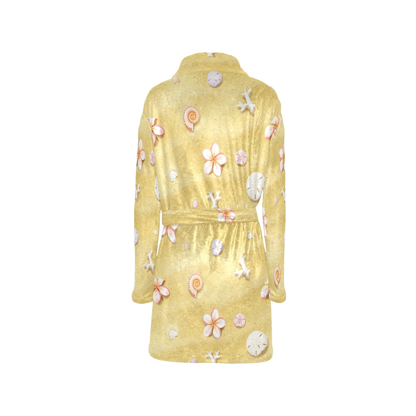Beach Theme Print Women's Fleece Robe