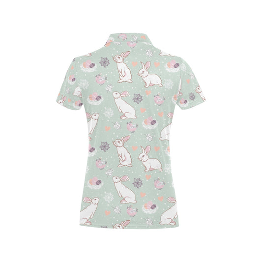 Rabbit Pattern Print Design RB011 Women's Polo Shirt