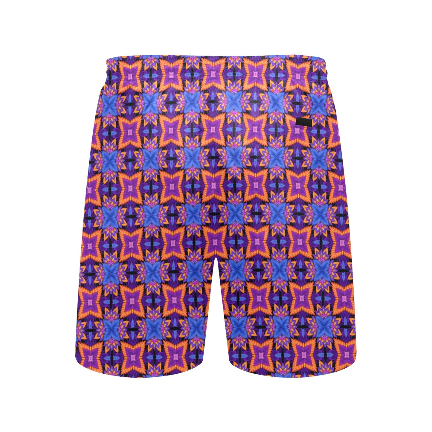 kaleidoscope Purple Orange Print Design Men's Swim Trunks Beach Shorts