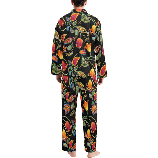 Tulip Boho Pattern Print Design TP09 Men's Long Pajama Set