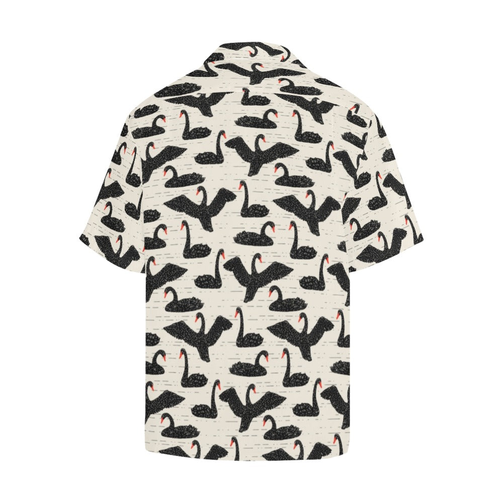 Swan Print Design LKS402 Men's Men's Hawaiian Shirt