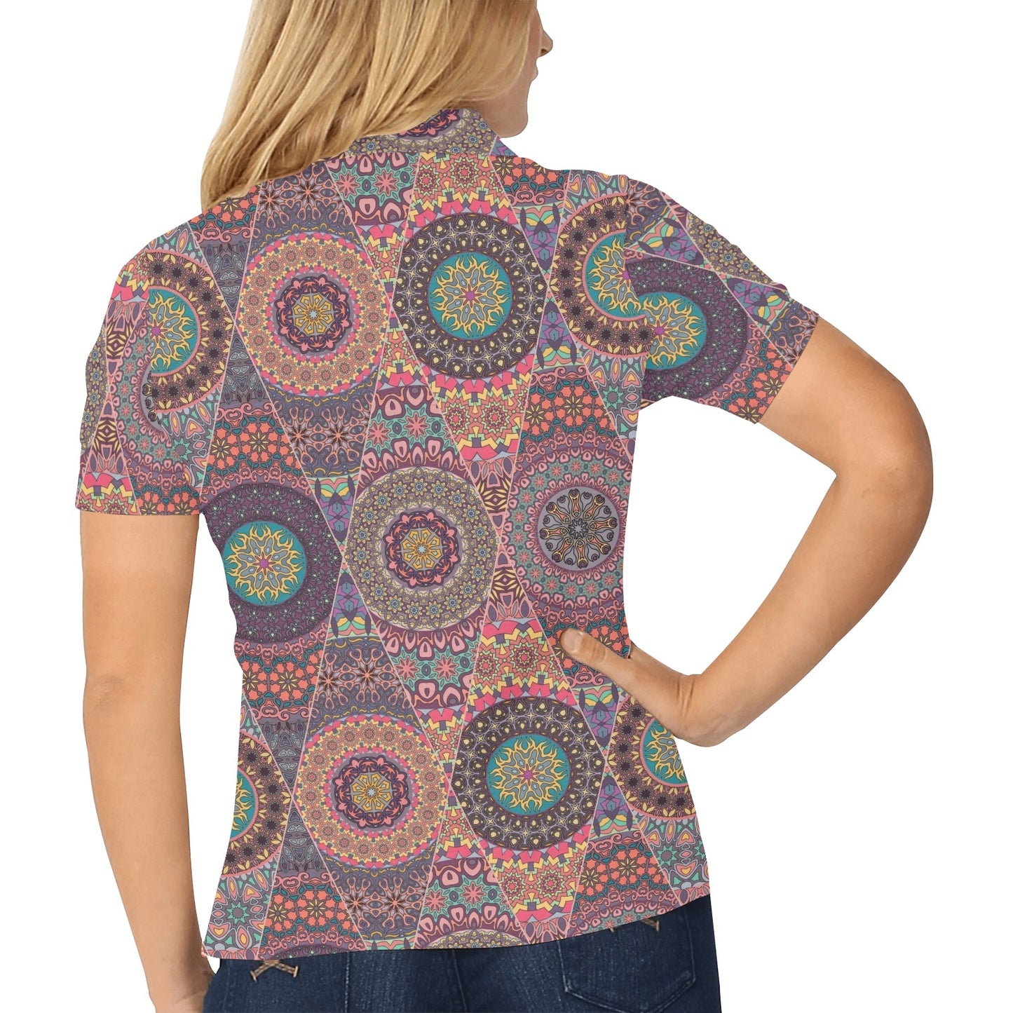 Bohemian Pattern Print Design 07 Women's Polo Shirt