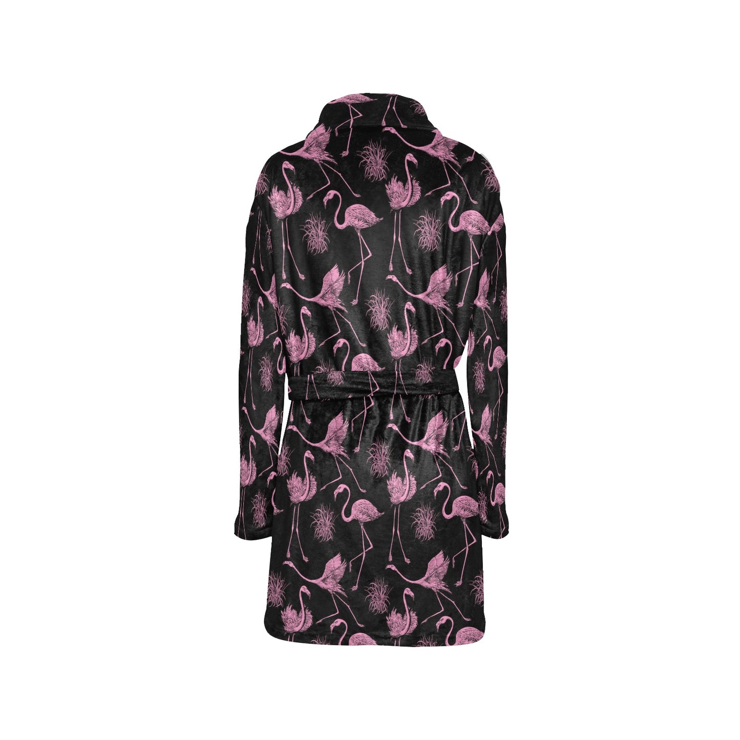 Flamingo Pink Print Pattern Women's Fleece Robe