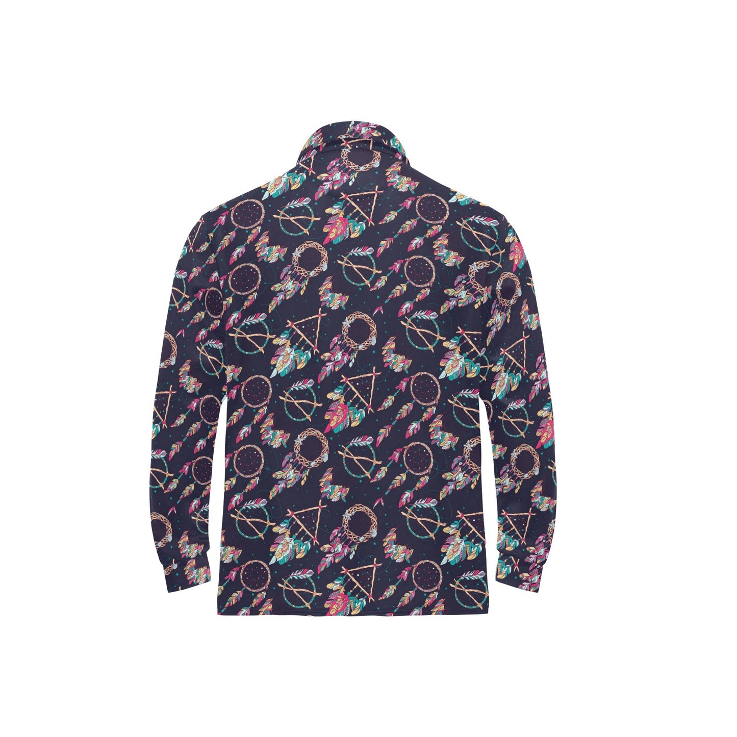 Boho Dream Catcher Colorful Long Sleeve Polo Shirt For Men's