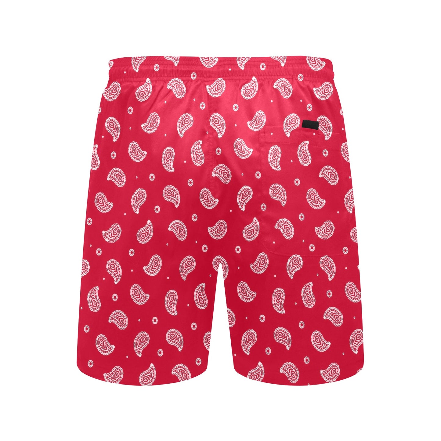 Bandana Red Paisley Print Design LKS305 Men's Swim Trunks Beach Shorts
