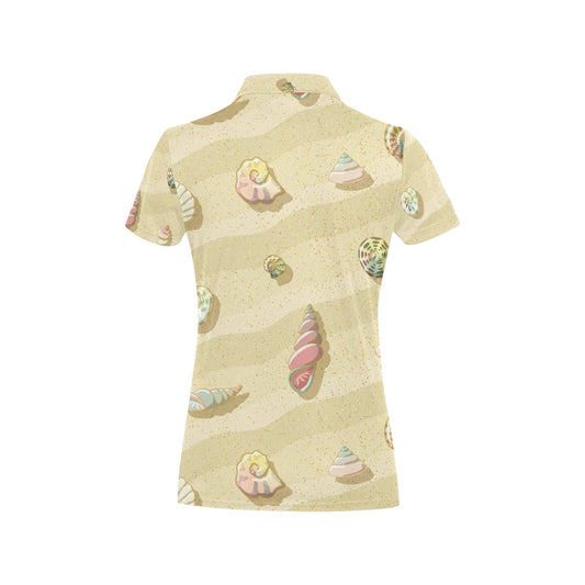 Beach with Seashell Theme Women's Polo Shirt
