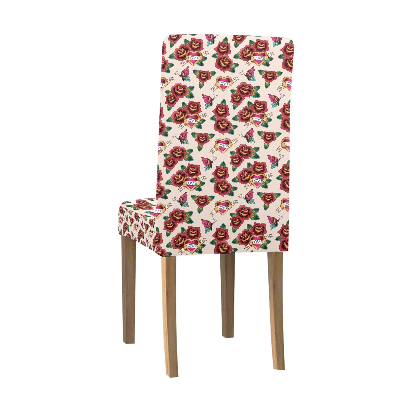 Tattoo Rose Print Design LKS302 Dining Chair Slipcover