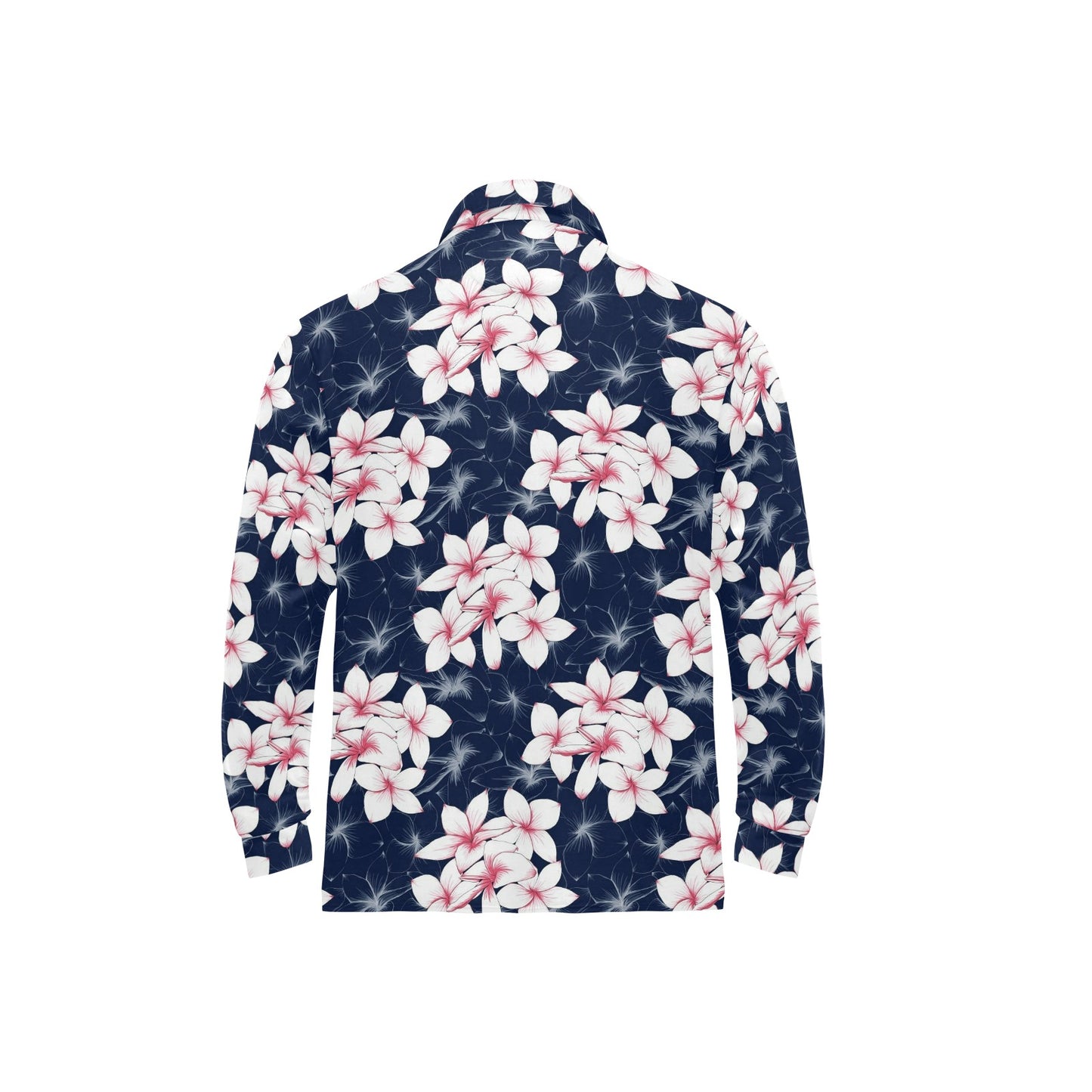 Plumeria Pattern Print Design PM017 Long Sleeve Polo Shirt For Men's
