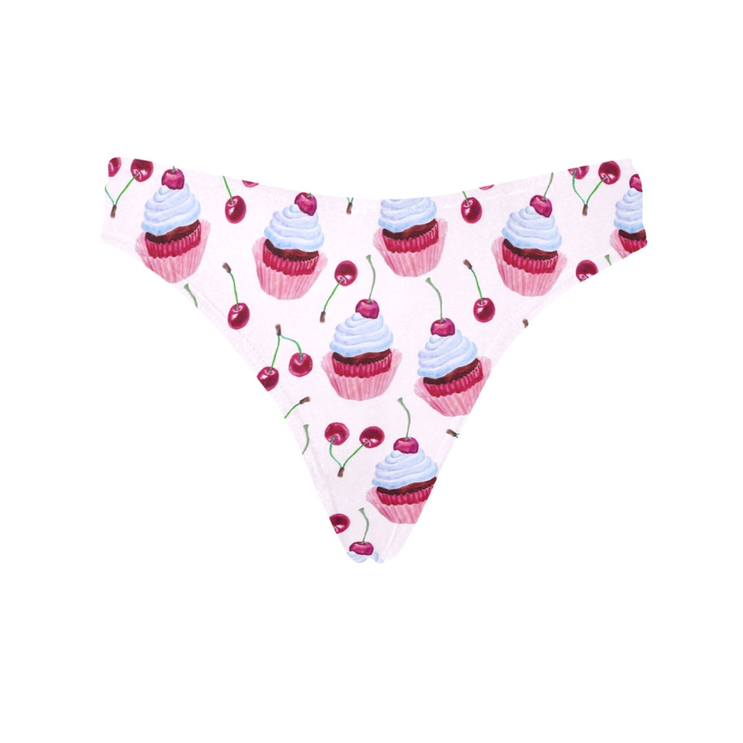 Cherry Cupcake Pink Pattern Women's Thongs